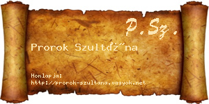 Prorok Szultána névjegykártya